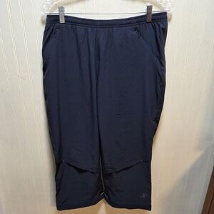 NordicTrack Pants Mens Medium Blue Athletic Track Lined Zip Pockets Reflective